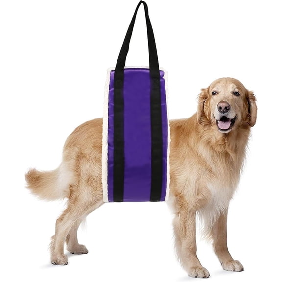 Numjaw Large Dog Sling, Dog Harness with Handle, 55" x 7" Dog Lift Harness for Rear Legs, Helps Dogs with Reduced Mobility, Paralysis Dogs Walk, 30-120 lbs, Purple