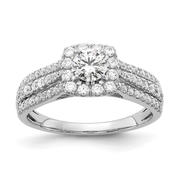 Auriga Fine Jewelry 14K White Gold Lab Grown Diamond Eternal Promise Halo Ring for Women Size 7 (Carat: 1Carat, Clarity: SI2, Color: GH)