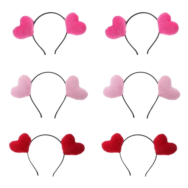 6 Piezas Diadema con Forma de Corazón Diadema Accesorios para el Cabello para Celebraciones de Fiestas de Disfraces de San Valentín