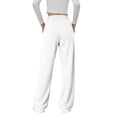 thumbnail image 3 of UDAUDU Womens Wide Leg Sweat Pants 2026 Spring Summer High Waisted Baggy Sweatpants Casual Drawstring Workout Pants with Pockets White 2XL, 3 of 5