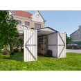 thumbnail image 4 of Garden Sheds Motorcycle Outdoor Storage Shed With Window ,without tracks and fixtures ,Grey+White,Outdoor Sheds, 4 of 5