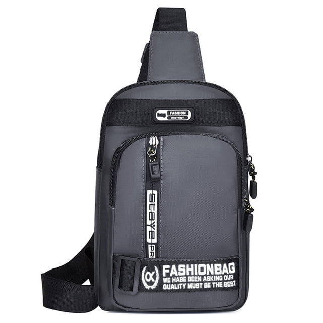 Bolsa de pecho para hombre, bandolera ajustable para senderismo, montañismo (gris oscuro) Ehuebsd Para Estrenar