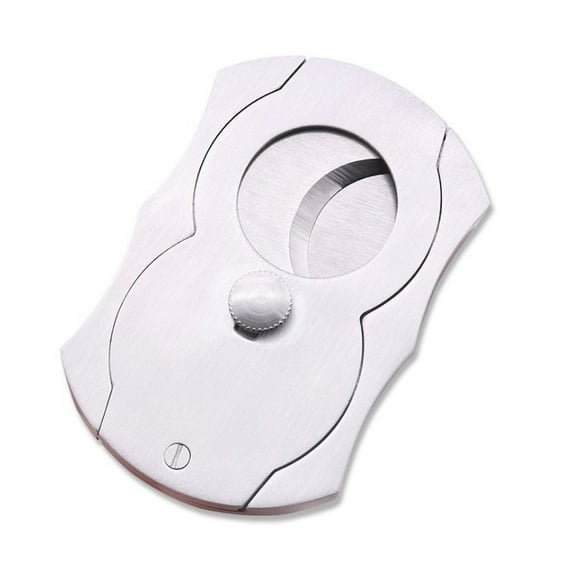 Stainless Steel Cigar Cutter Knife Scissors Cigar Knife Cutter Double Blades Cigar Puncher Cutter Guillotine Smoking Cigar Tool (Silver)
