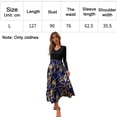 thumbnail image 2 of Vestidos casuales largos y lisos sueltos de manga larga para mujer, vestido estampado con cuello en V, L, 2 of 5