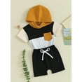 thumbnail image 3 of Shuttle tree Toddler Boys Summer 2pcs Clothes Sets Hooded T Shirt Top Shorts Cute Newborn Baby Boy Coming Home Outfit, 3 of 9