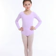 thumbnail image 6 of ZACPNCV Girls Ballet Dance Leotards with Long Sleeve Gauze Skirt and Bowknot Back Purple 6-7 Years, 6 of 9