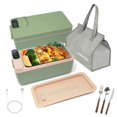thumbnail image 1 of Cordless Electric Heated Lunch Box, 1L, Green, Battery Powered, USB Rechargeable, Adjustable Heating Time, Comes with Tableware and Insulated Bag, Used for Trucks, Camping, Offices, 1 of 5