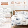thumbnail image 6 of King 4 Piece Bedding Set Spring Watercolor Flower Leaf Plant Soft Breathable Duvet Cover and Pillowcase, Vintage Blue Floral Duvet Cover Set Bed Sheets for Bedroom Dormitory Guest Room, 6 of 9