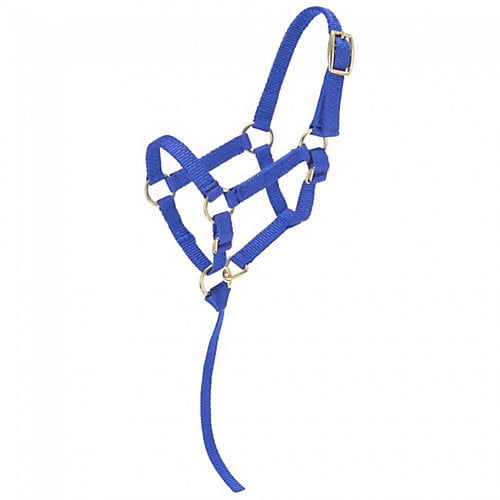NWT Tough-1 Nylon Halters with Poly Rope Overlay Blue Lt Horse 