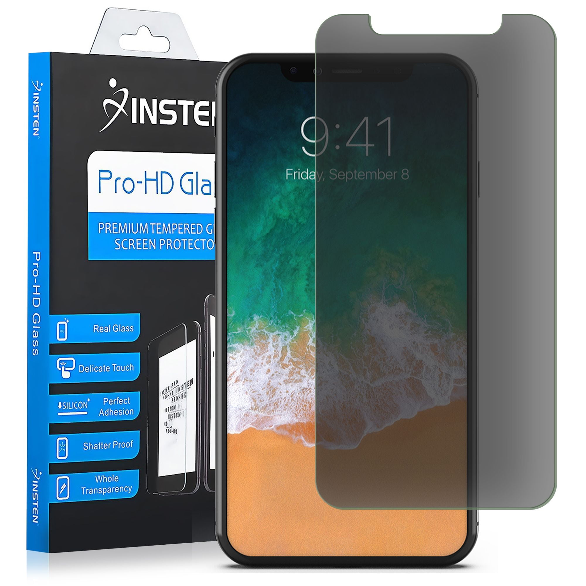 Insten AntiSpy Tempered Glass Privacy Black Screen Guard Film Full