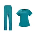thumbnail image 2 of Conjuntos de uniformes de enfermera para mujer, uniforme de enfermera transpirable de verano para mujer, pantalones finos cómodos, ropa azul s Yinane Uniforme de mujer, 2 of 8