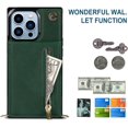 thumbnail image 6 of Crossbody Wallet Case for iPhone 15 Pro Max, PU Leather Zipper Handbag Purse Flip Cover with Kickstand Case for iPhone 15 Pro Max ZP Green, 6 of 18
