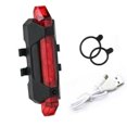 thumbnail image 2 of Bike Tail Lamp 5 Lamp Beads USB Rechargeable 4 Modes Waterproof Flashing Night Riding Rear Light, 2 of 6