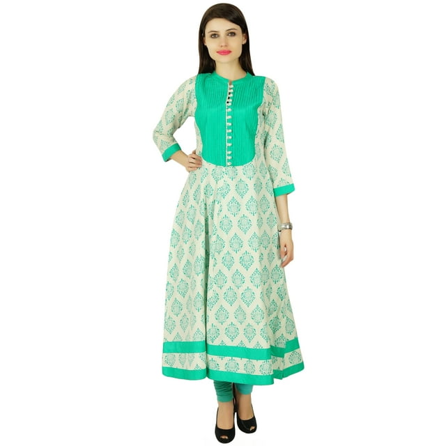 Phagun Kurta en Rayonne Ethnique de Designer Kurti Décontractée Damassé Tunique-Robe pour Femmes