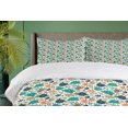 thumbnail image 4 of Ambesonne Botanical Duvet Cover Sets, Foliage Garden Flowers, 2-King, Seafoam Dark Peach and White, 4 of 7