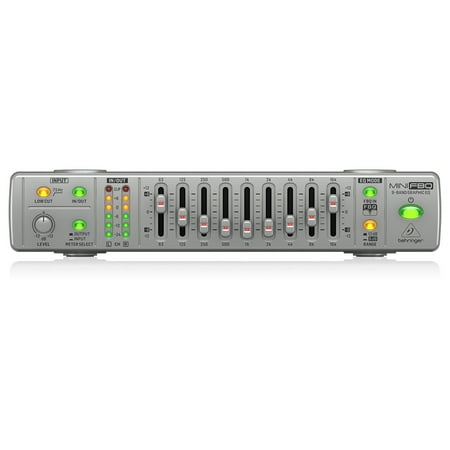 Behringer MiniFBQ FBQ800 Ultra-Compact 9-Band Graphic Equalizer with FBQ