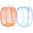 thumbnail image 1 of 2 Pcs Panier à Linge Pliant Orange Bleu avec Sangle de Main, 1 of 1