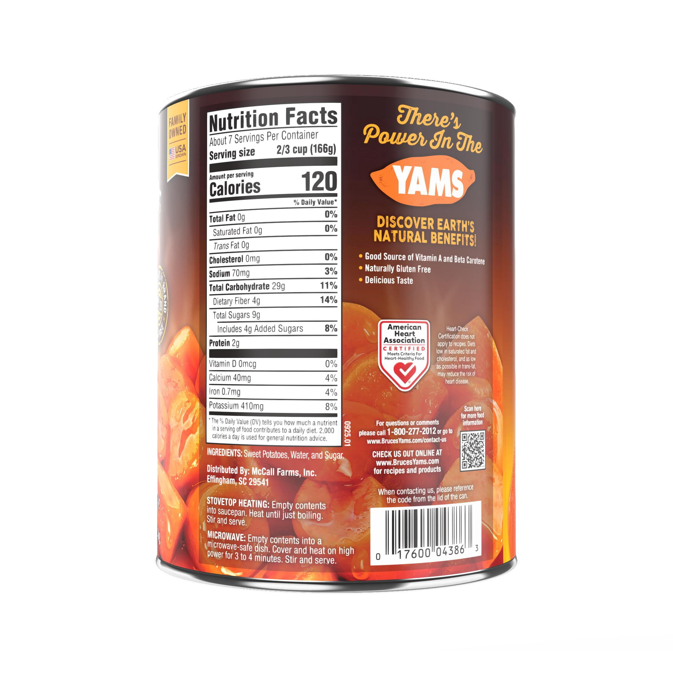 (12 pack) Bruce's Yams Cut Sweet Potatoes in Syrup, Canned Vegetables, 40 oz
