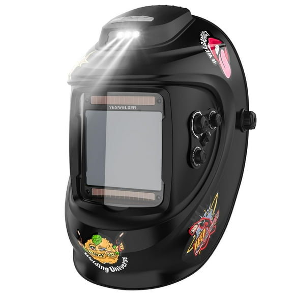 Casco de soldadura YESWELDER con oscurecimiento automático con ventilador y luz LYG-30800H-W