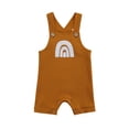 thumbnail image 1 of Xingqing Summer Newborn Baby Girls Boys Rompers 6 Colors Rainbow Printed Strap Sleeveless Button Jumpsuits, 1 of 7