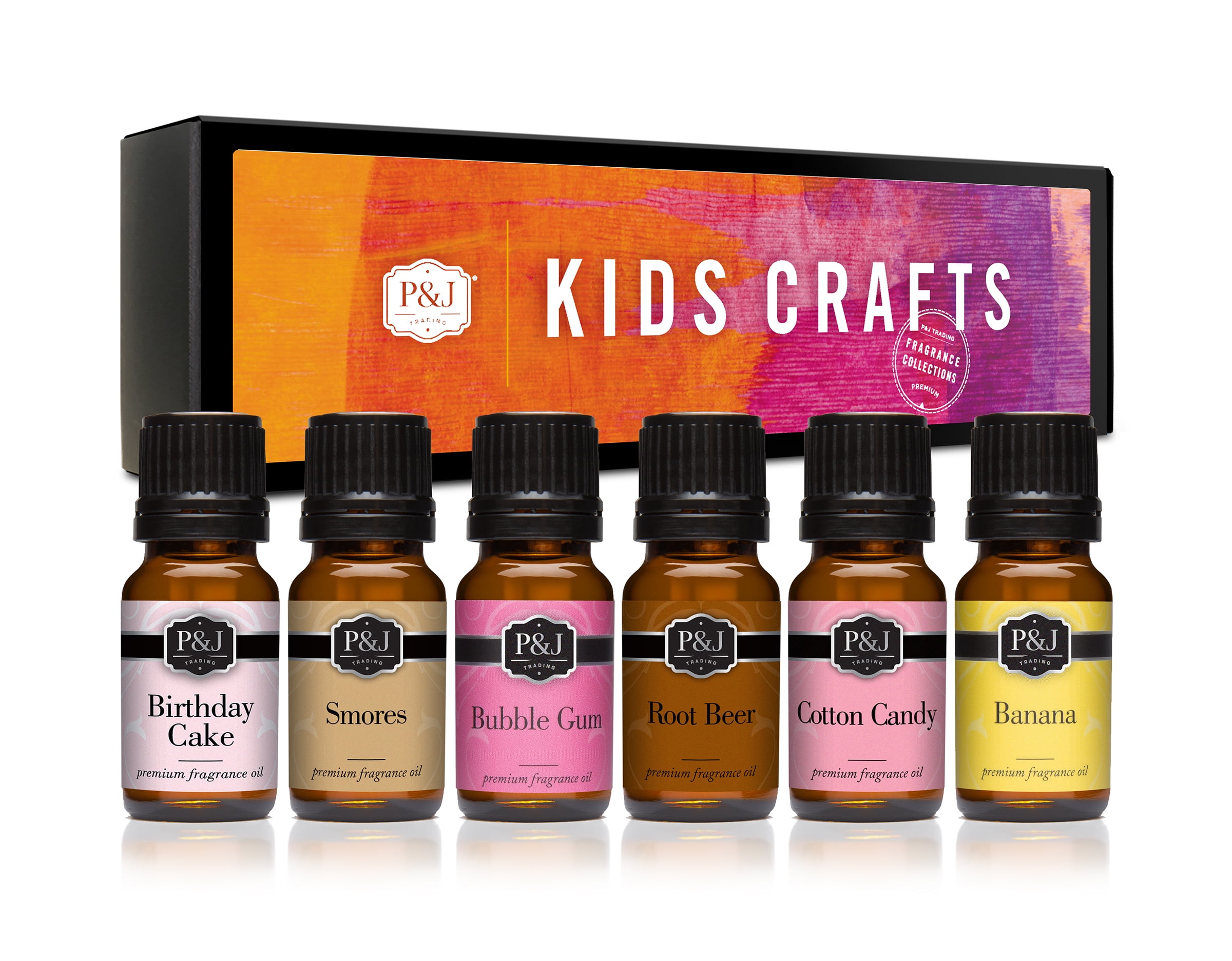 P&J Fragrance Oil Kids Crafts Set of 6 Scented Oil for Soap Making, Diffusers, Candle Making