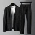 thumbnail image 7 of Manxivoo Suit Jacket for Men Man's Two Piece Lapels Suit Set Office Business Long Sleeve Jacket Pant Suit Slim Fit Trouser Jacket Suit Coats for Men Black M, 7 of 7