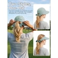 thumbnail image 5 of Deago Sun Hats for Women Outdoor UV Protection Wide Brim Sun Hat Foldable Summer Ponytail Cap Convertible Zip-Off Beach Hat Visor (Green), 5 of 9