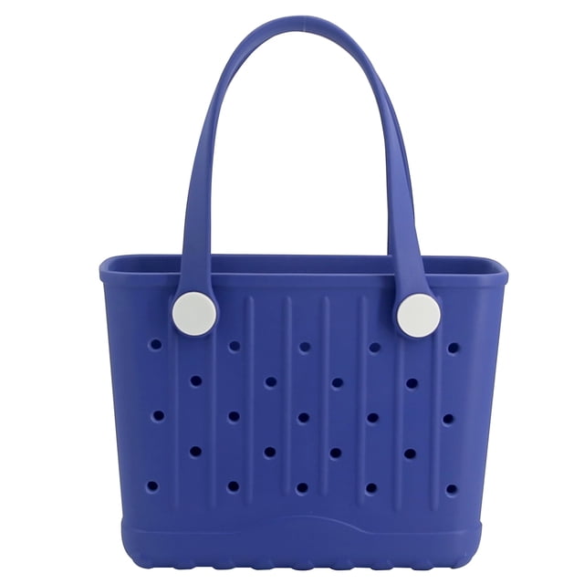 Bolsa Tote Pequeña Impermeable Forrader de Goma para Playa y Viaje Azul