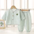 thumbnail image 4 of Conjunto de ropa de dormir de algodón de nube para niños, ropa de hogar con estampado de dibujos animados para niños y niñas, traje de dos piezas, cárdigan para primavera, otoño y verano, 4 of 5