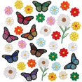 thumbnail image 1 of 39 parches de ropa cosidos con plancha de mariposa, parches de bordado decorativos, juegos de calcomanías, parches de flores cosidos, 1 of 5