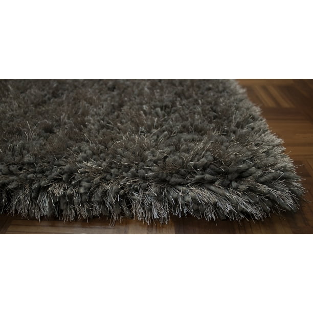 Thick Plush Soft Pile Dark Gray, Black And White Area Rug 8×10
