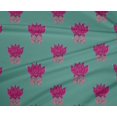 thumbnail image 4 of oneOone Polyester Lycra Fabric Leaves & Lotus Block Printed Craft Fabric BTY 56 Inch Wide, 4 of 4