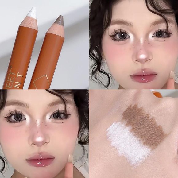 Double-headed Contouring Stick Matte Contouring Nose Shadow Silhouette Highlighting Brightening Dual-Use Shadow Pen 3 Color