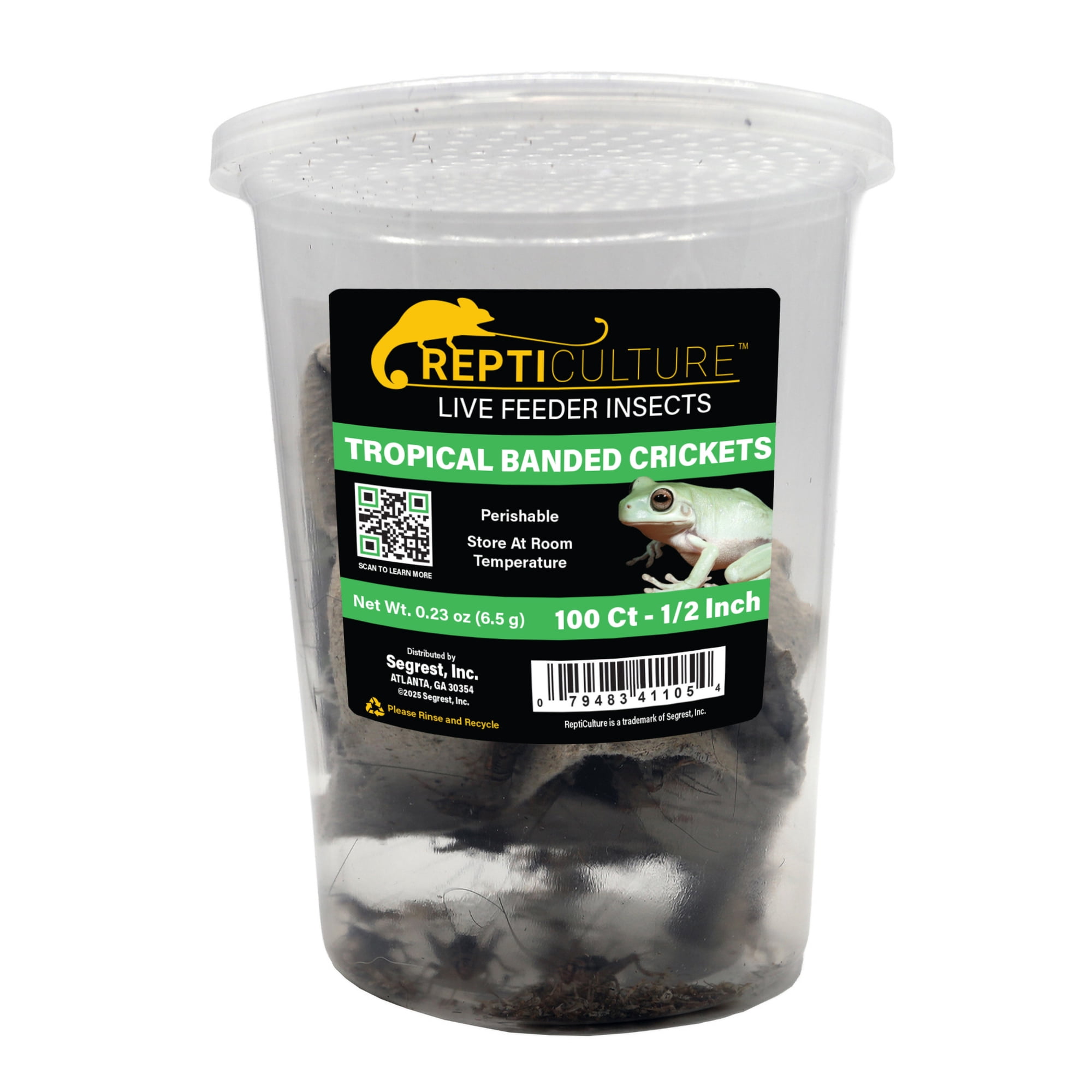 ReptiCulture 1/2" Tropical Banded Cricket 100 ct