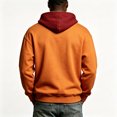 thumbnail image 4 of Yuaguia Men's Halloween Hoodie, Loose Fit Graphic Sweatshirt with Kangaroo Pocket and Drawstring, Casual Drawstring Pullover Fall Apparel, Soft Lightweight Novelty Print Tops, Wine XL, 4 of 4