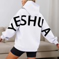 thumbnail image 2 of Oversize Letter Print Hoodie Sweatshirts Long Sleeve Drop Shoulder Loose Pullover Shirts With Pocket Y2K Streetwear Fall Clothes, 2 of 7