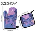 thumbnail image 2 of Yayeee Oven Mitts and Pot Holder Set of 4 Heat Resistant Kitchen Gloves Baking Hot Pad, Cat Walking in Street, 2 of 5