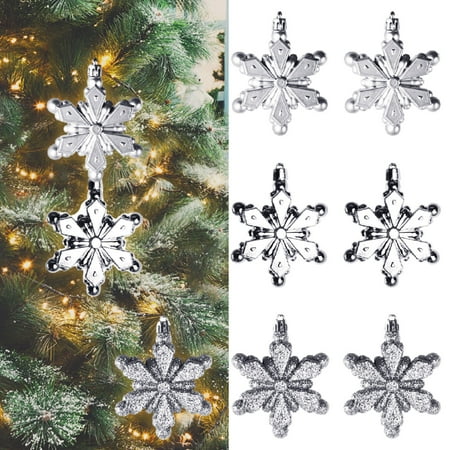 

MIARHB Christmas Plastic Pendant Christmas Ball Decorations Five Pointed Star Snowflake Gift Bag Desktop Christmas Tree Pendant From 3.2 Inches To 4.2 Inches
