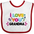 thumbnail image 3 of Inktastic I Love You Grandma with Flowers Girls Baby Bib, 3 of 4