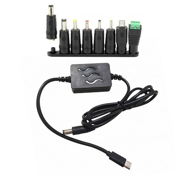 USB C DC20V to DC24V Power Adapters Cable with Multiple Tips for Traveler