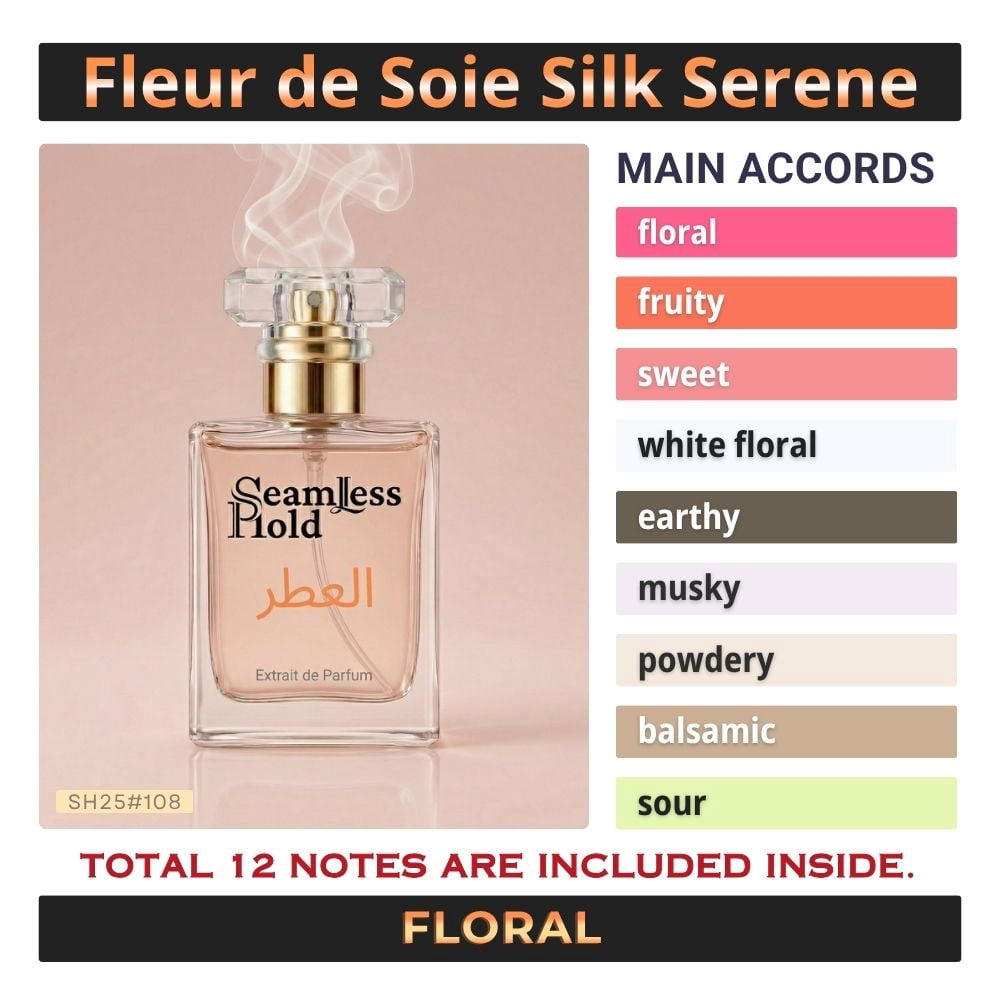 Seamless Hold Fleur de Soie Silk Serene Soft Floral Fruity Perfume for Women Parfum | Inspired Luxury Fragrance | Long-Lasting Scent