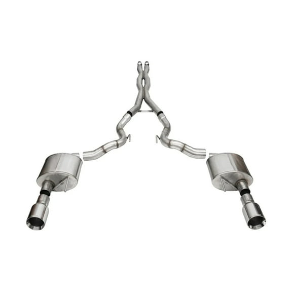 Corsa 24 Ford Mustang GT Conv. Xtreme Cat-Back Ex. Sys. 3.0in Dual Rear Ex w/4.5in Straight Cut Tips