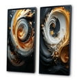 thumbnail image 3 of Designart "Black White Gold Spiral Liquid Magic II" Abstract Spirals Framed Wall Art Set Of 2 - Transitional Gold Framed Wall Art Set Of 2, 3 of 6