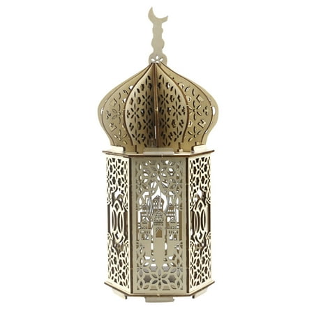 

Toyfunny Wooden Ramadan Eid Mubarak Decorations for Home Moon LED Candles Light