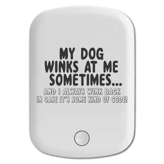 DistinctInk Magnetic Battery Pack, 5000 mAh Wireless Portable Charger with USB-C Cable, Compatible with MagSafe iPhone 14 / 13 / 12 Series - My Dog Winks at Me Sometimes