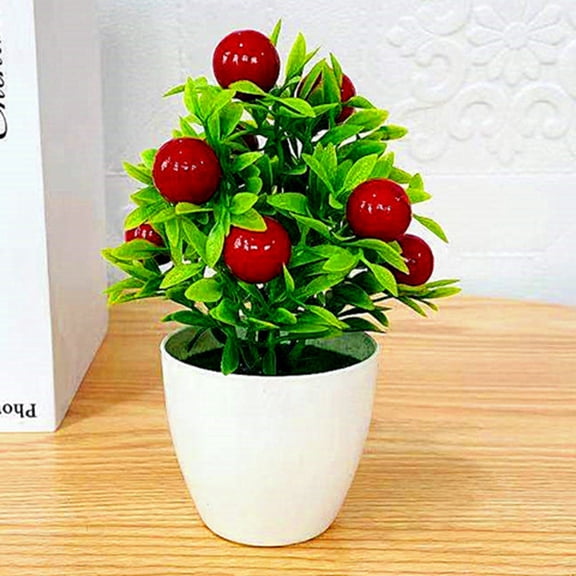 opvise Artificial Fruit Bonsai Mini Orange Pomegranate Tree Windowsill Decor Plastic Courtyard Simulated Plants Bonsai for Mothers Day 1