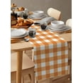 thumbnail image 6 of ERUNPONLY Orange Plaid Table Runner - 120 Inch Long Gradient Geometric Buffalo White Checkered Cotton Linen Blended Dress Scarves Farmhouse Table Runner for Kitchen Dining, Coffee Table, 13"x120", 6 of 8
