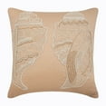 thumbnail image 1 of Euro Sham Cover, Beige Euro Pillowcases 26x26 inch (65x65 cm), Linen European Shams, Sea Creatures, Sea Shells, Pearls, Beach Style Euro Sham Covers - Shell Mates, 1 of 4