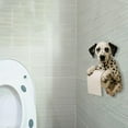 thumbnail image 2 of Wall Mounted Dog Statue Paper Towel Holder Adorable Animal Tissue Dispenser For Bathroom Kitchen Home, 2 of 5
