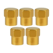 Unique Bargains 5pcs Universal Tire Valve Stem Caps Valve Stem Covers for Car SUV Bike Trucks Aluminum Alloy Gold Tone